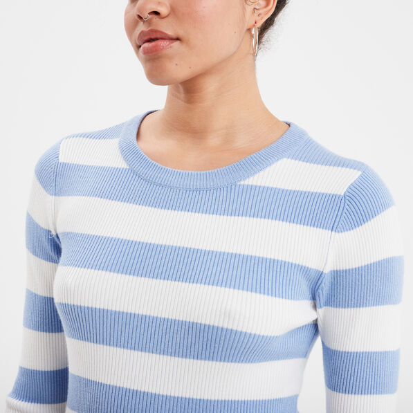 Pull côtelé manches longues Creeks blanc femme