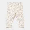 Legging doubl&eacute; taille &eacute;lastiqu&eacute;e ecru b&eacute;b&eacute; fille