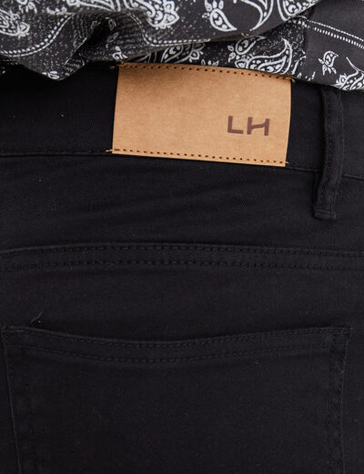 Bermuda droit stretch 5 poches coton noir homme