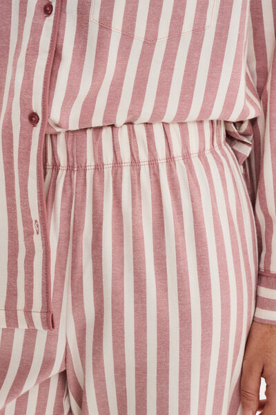 Ensemble pyjama chemise manches longues rose nude femme