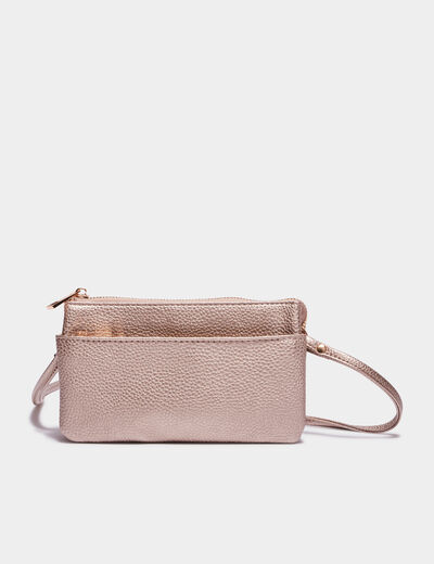 Sac en bandoulière zippé couleur or femme