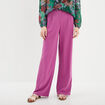 Pantalon large en crêpe violet femme