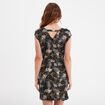 Robe courte ajustée ceinturée noir femme
