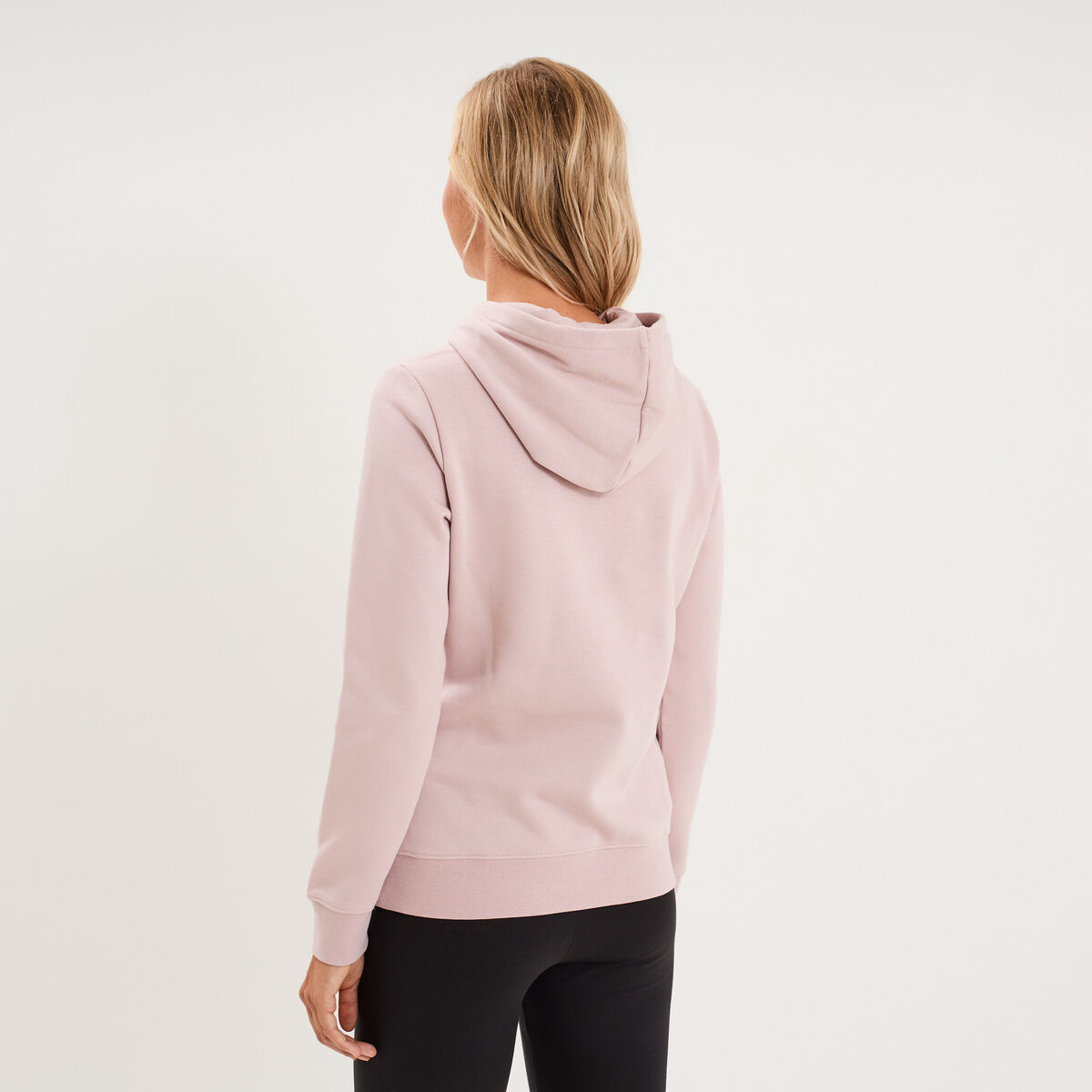 Sweat hoodie 1 poche &agrave; capuche Puma rose poudr&eacute;e femme