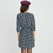 Robe droite à col cache-coeur bleu marine femme