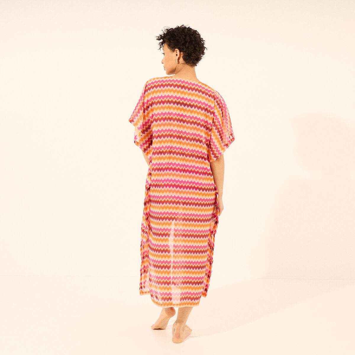 Robe de plage longue multicolore femme
