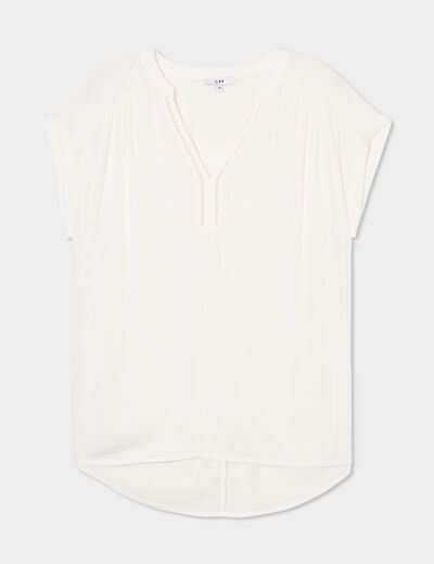 Blouse manches courtes blanc femme