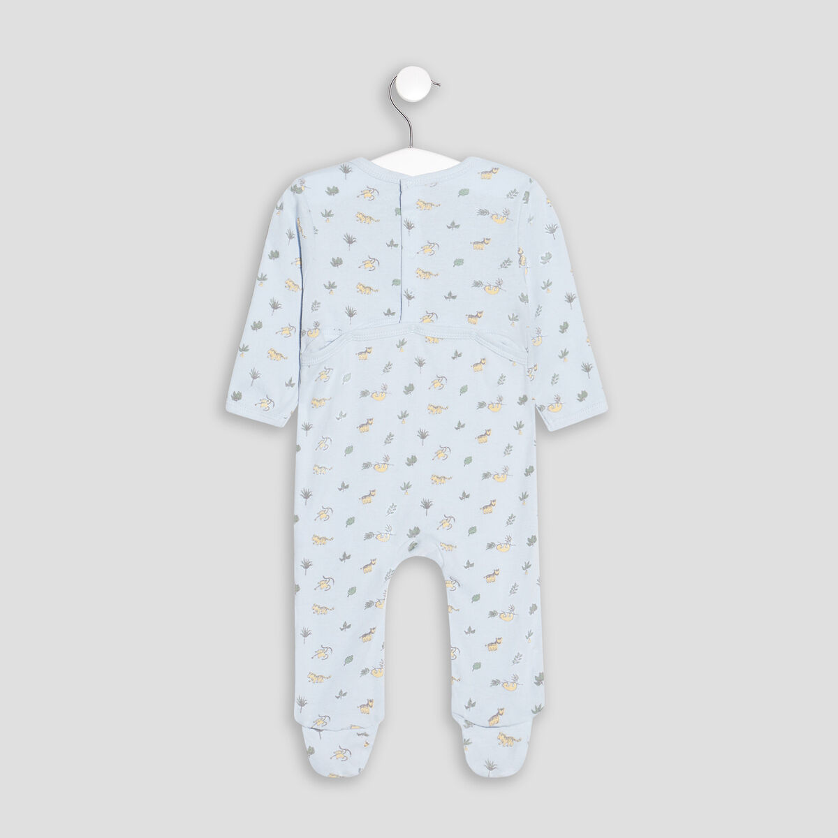 Dors-bien en coton manches longues bleu clair bébé