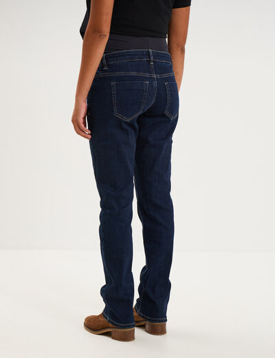 Jeans grossesse droit avec bandeau denim brut femme maternit&eacute;