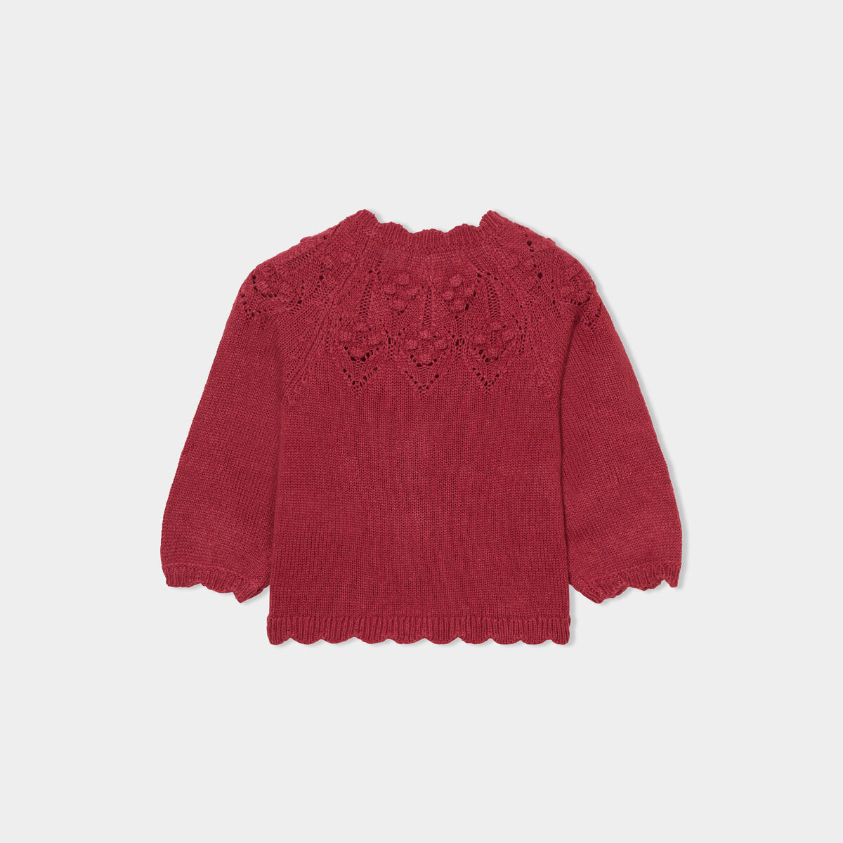 Gilet boutonné bord festonné Creeks rose framboise bébé fille