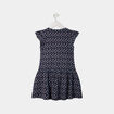 Robe courte évasée à volants bleu marine fille