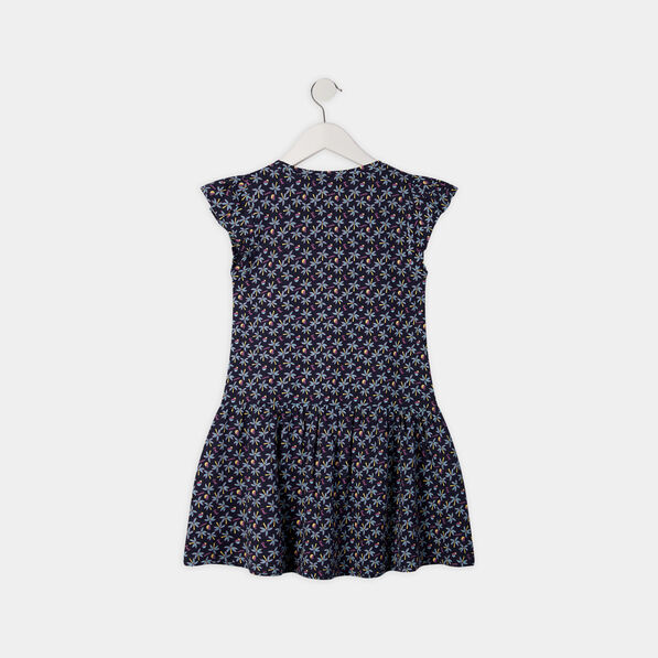 robe courte evasee a volants bleu marine fille Robe courte évasée à volants bleu marine fille