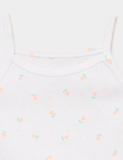 Lot 3 bodies coton bretelles fines rose clair b&eacute;b&eacute;