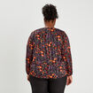 Blouse manches longues détail bijou noir femme grande taille