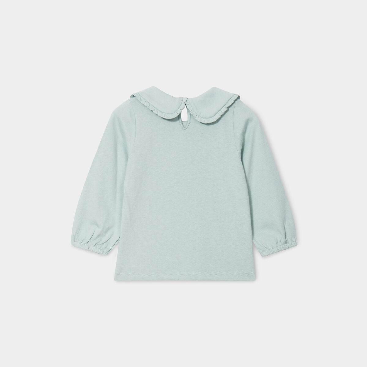 T-shirt col claudine coton Creeks bleu gris bébé fille