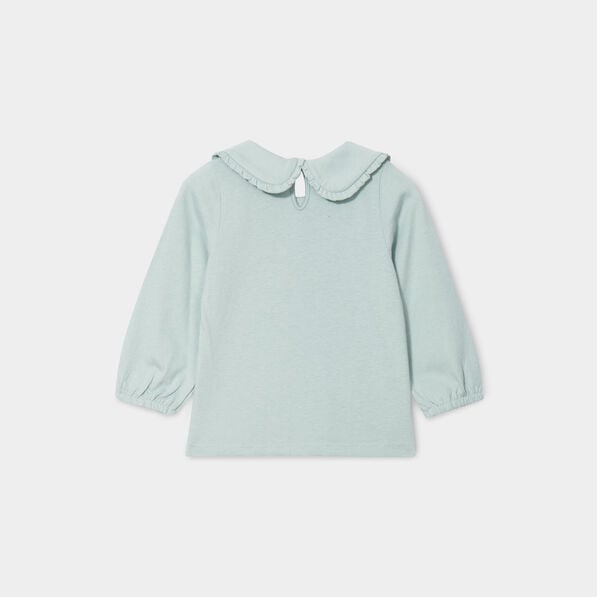 t shirt col claudine coton creeks bleu gris bebef T-shirt col claudine coton Creeks bleu gris bébé fille