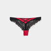 String avec micro dentelle rouge femme