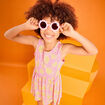 Robe patineuse sans manches coton rose fille