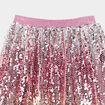 Jupe courte à sequins rose clair fille