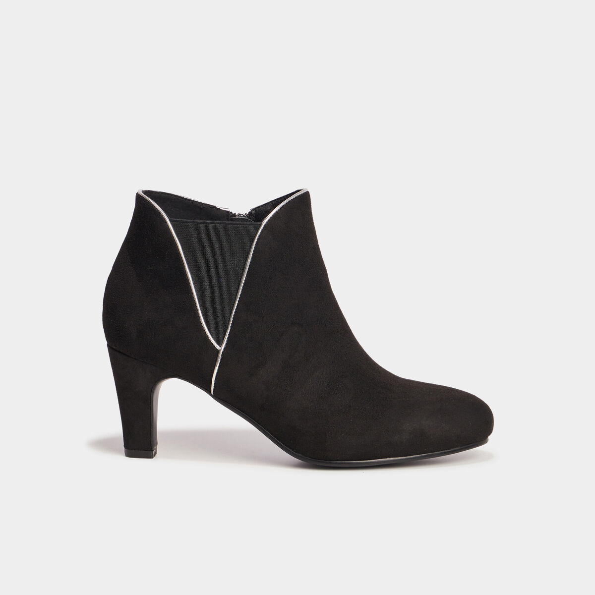 Bottines aspect daim &agrave; talons noir femme