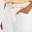 Pantalon regular fluide ceinture blanc femme