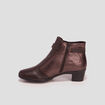 Bottines à talons bi-matière marron femme