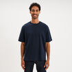 T-shirt col rond droit relax fit bleu marine homme