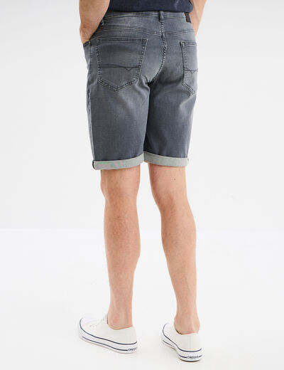 Bermuda droit à coulisse en jean Creeks denim gris homme