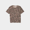 T-shirt coton col rond manches courtes sable femme