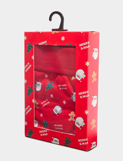 Boxer No&euml;l rouge homme