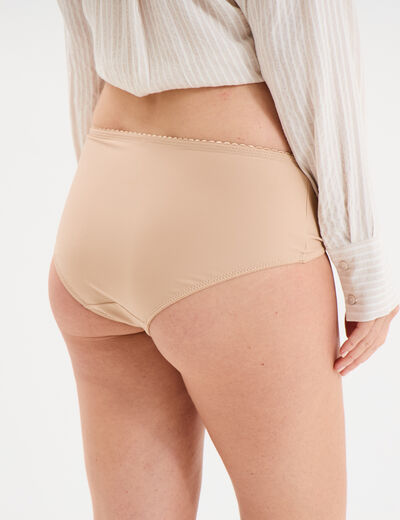 Culotte effet gainant microfibre beige femme