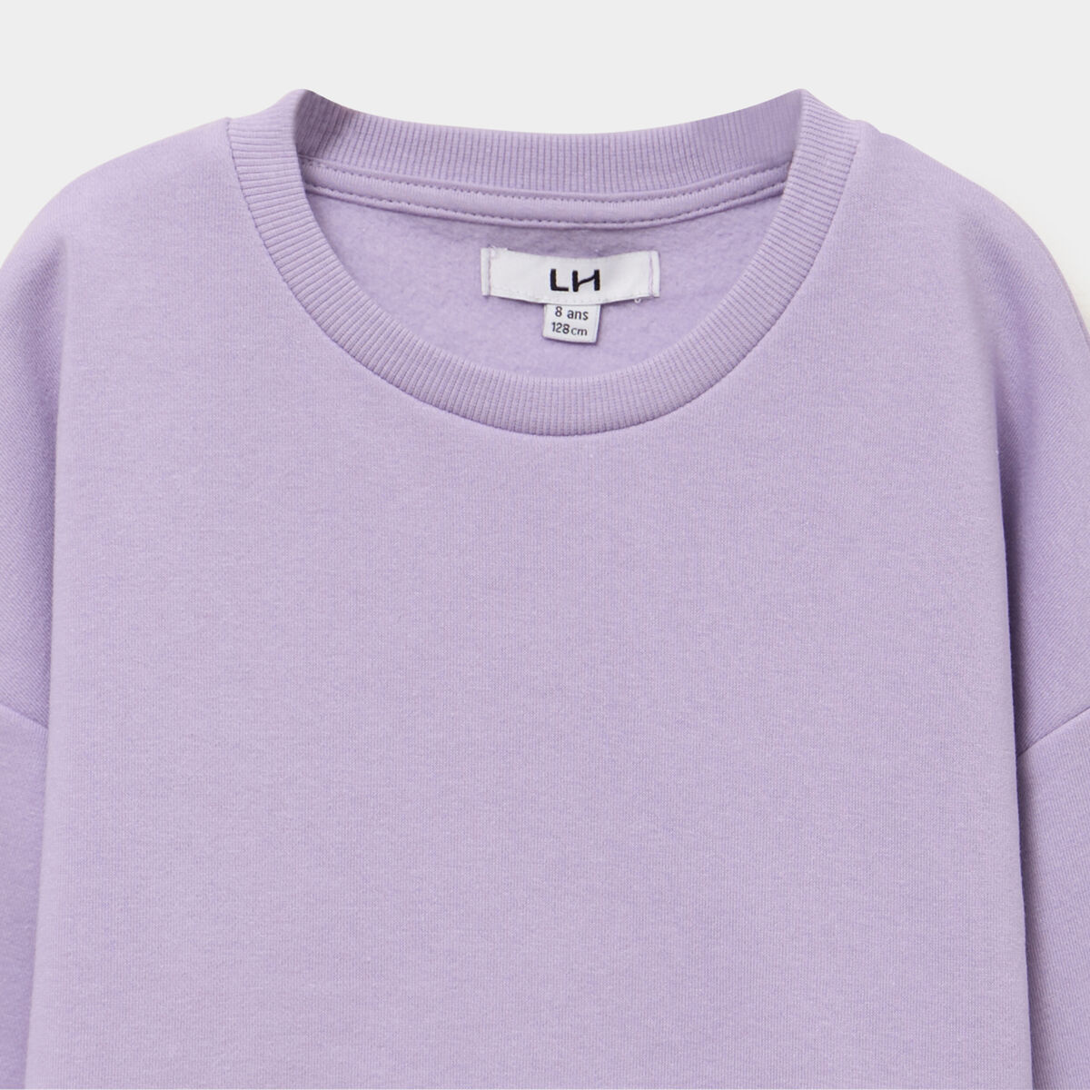 Sweat col rond manches longues mauve fille