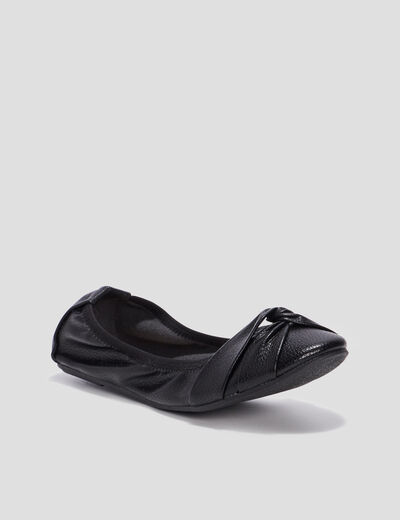 Ballerines détail effet noué noir femme