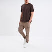 T-shirt en coton manches courtes marron foncé homme