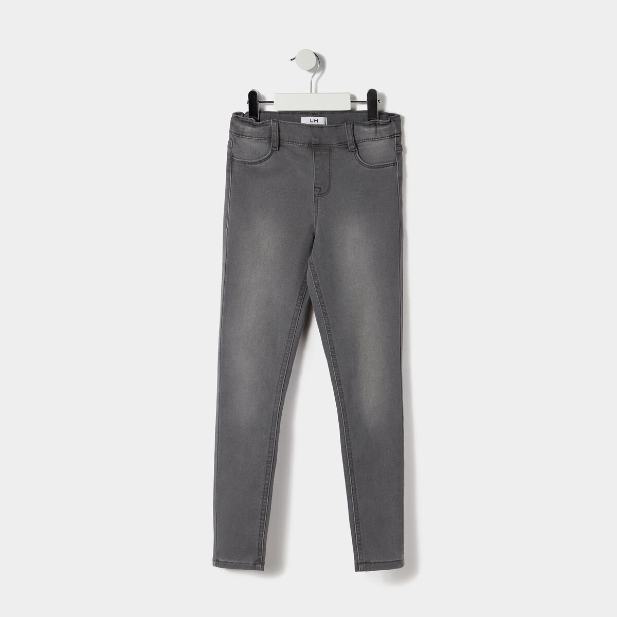 Jegging taille élastiquée denim gris fille