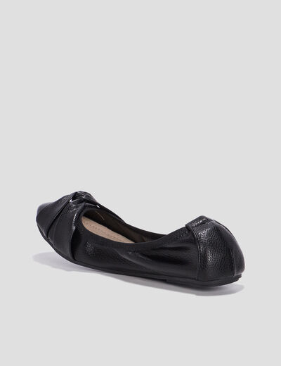 Ballerines détail effet noué noir femme