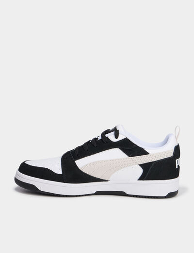Tennis basses à lacets en cuir Puma noir homme
