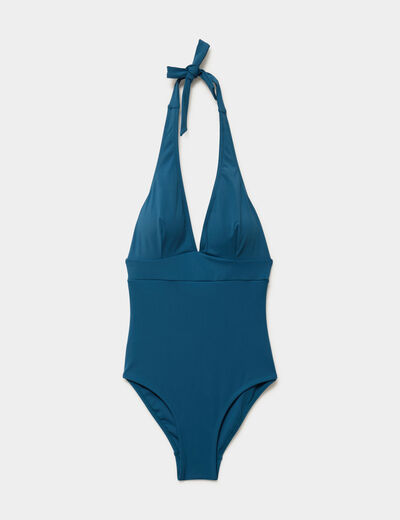 Maillot de bain une pi&egrave;ce gainant bleu p&eacute;trole femme