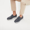 Chaussures bateau à scratchs bleu homme