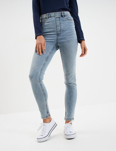 Jegging skinny taille haute denim double stone femme