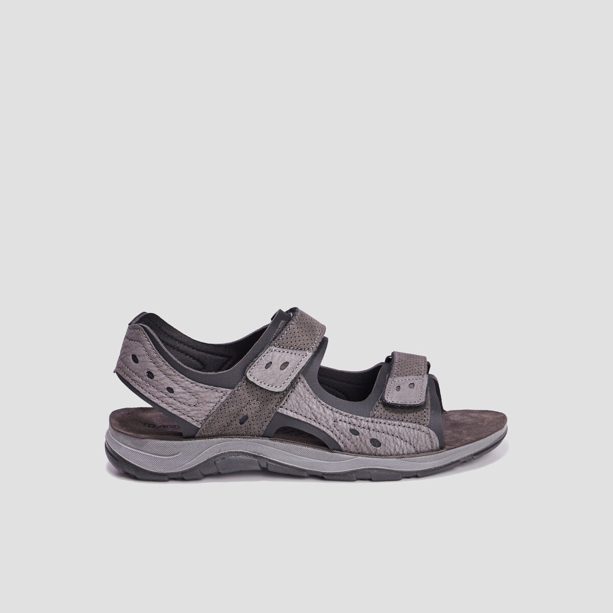 Sandales &agrave; scratchs gris fonc&eacute; homme
