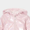 Parka paillet&eacute;e &agrave; capuche doubl&eacute;e rose clair b&eacute;b&eacute; fille