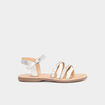 Sandales plates en cuir blanc fille