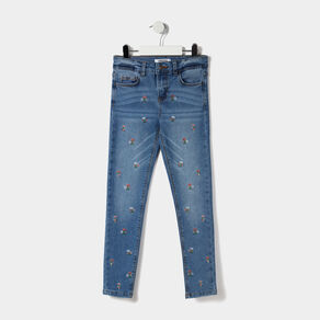 Jeans skinny brodé Creeks denim double stone fille