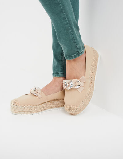 Espadrilles plateformes à boucle Liberto blanc femme