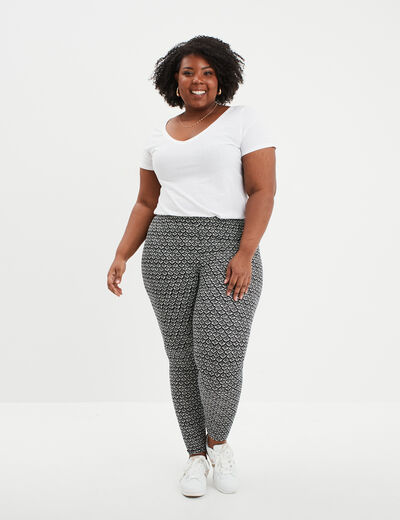 Legging en coton noir femme grande taille