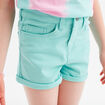 Short ajusté en twill bleu turquoise fille
