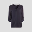 Blouse à revers manches 3/4 bleu marine femme