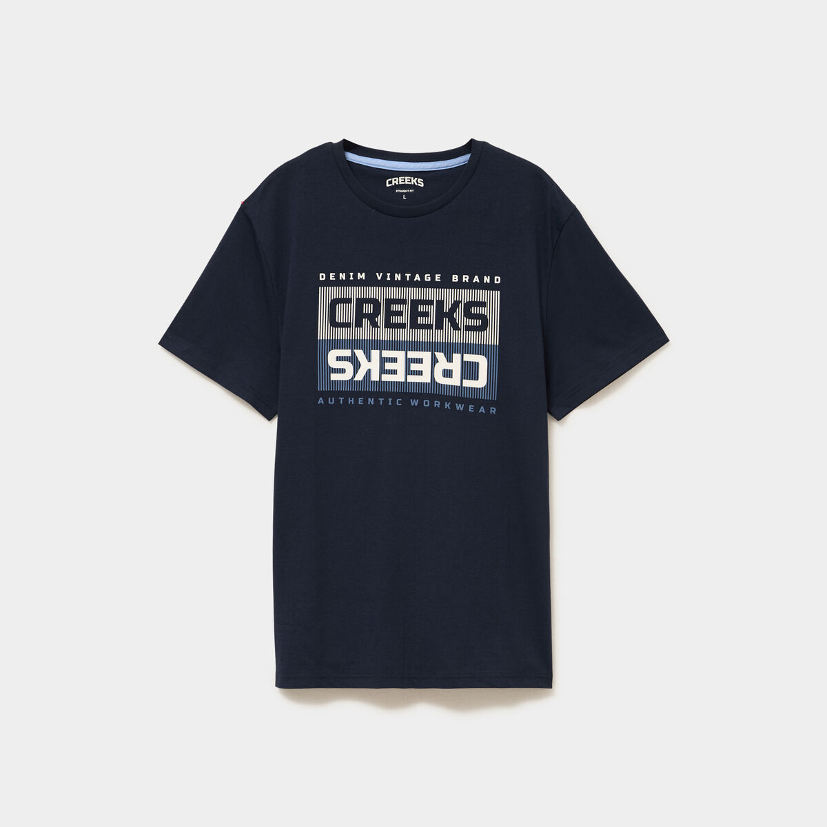 T-shirt manches courtes coton bleu marine homme