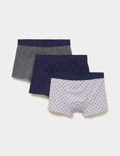 Lot 3 boxers coton majoritaire gris homme